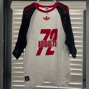 Adidas women Black, Red, and White Jersey